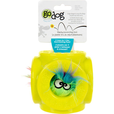 Godog Cage Ball 2-In-1 Burrow Bouncer Dog Toy