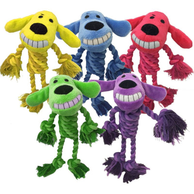 Multipet Loofa Dog Rope Body W/Squeaker