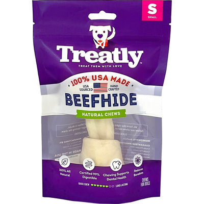 Treatly 100% Usa Beefhide Bone W/Header Card