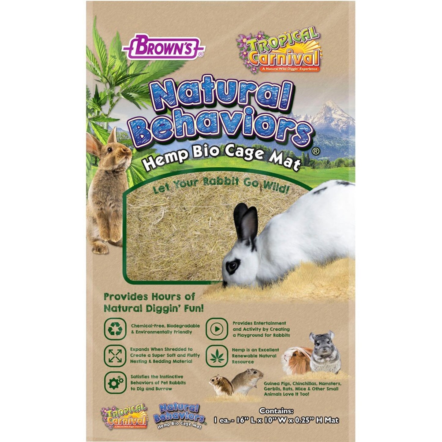 Tropical Carnival Nat Behaviors Hemp Bio Cage Mat