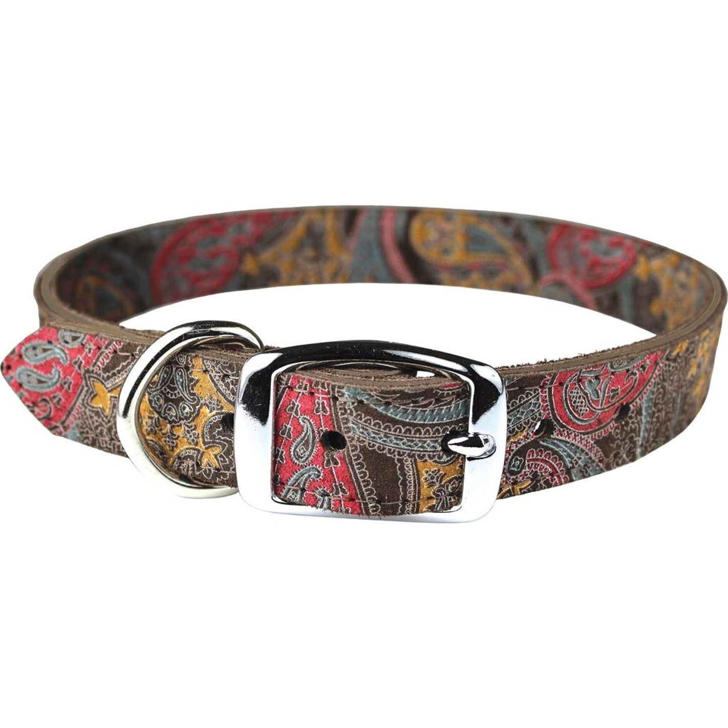 Leather Paisley Dog Collar