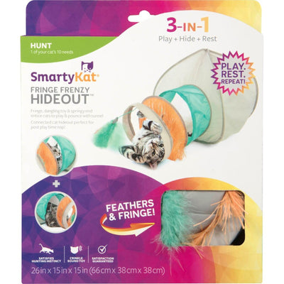 Smartykat Fringe Frenzy Cat Hideout W/ Tunnel