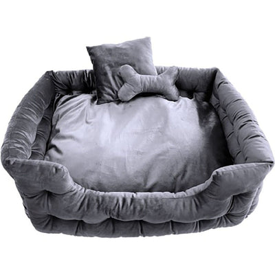Goo-Eez Luxury Velour Pet Bed W/ Accessories