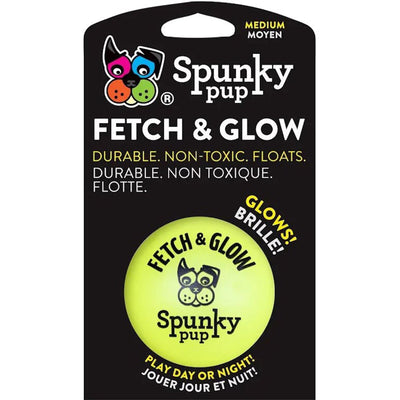 Spunkypup Fetch & Glow Glowing Fetch Ball Toy