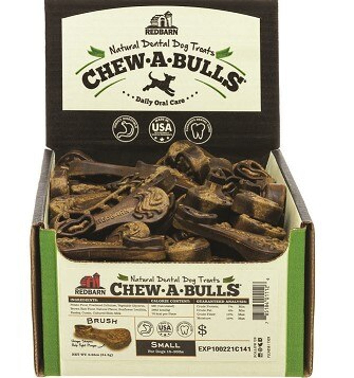 Redbarn Chew-A-Bulls Brush Dental Treats (Pack of 45)