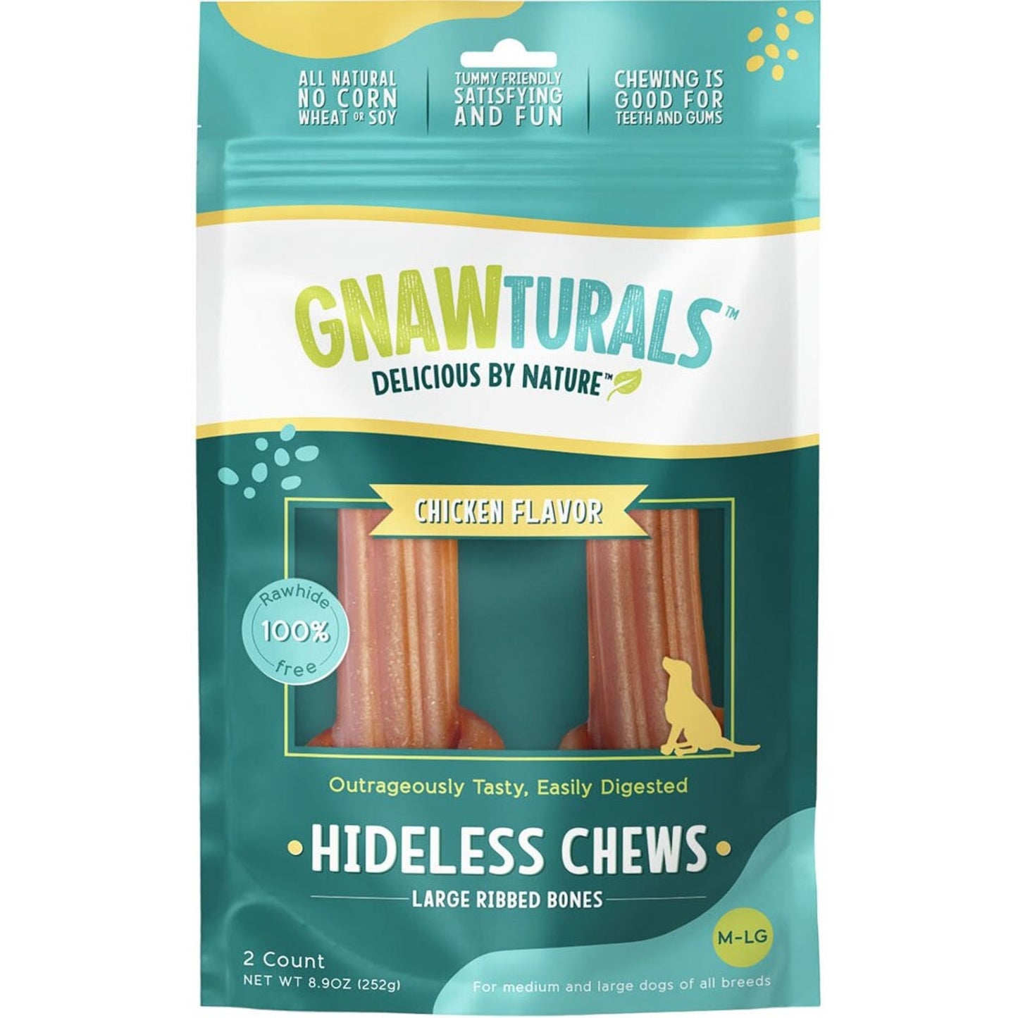 Gnawturals Hideless Chews Ribbed Bone