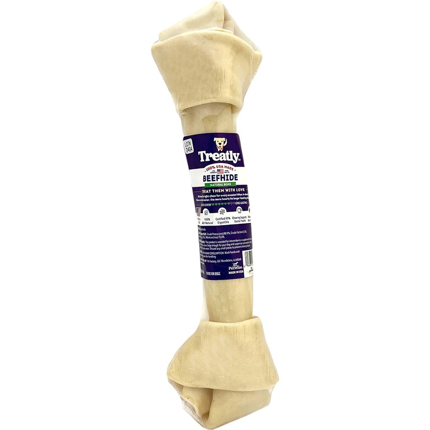 Treatly 100% Usa Beefhide Bone Banded