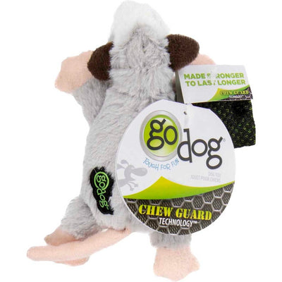 Godog Flatz Opossum Squeaky Plush Flattie Dog Toy