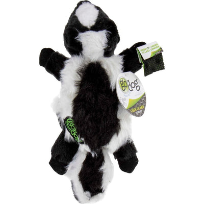 Godog Flatz Skunk Squeaky Plush Flattie Dog Toy