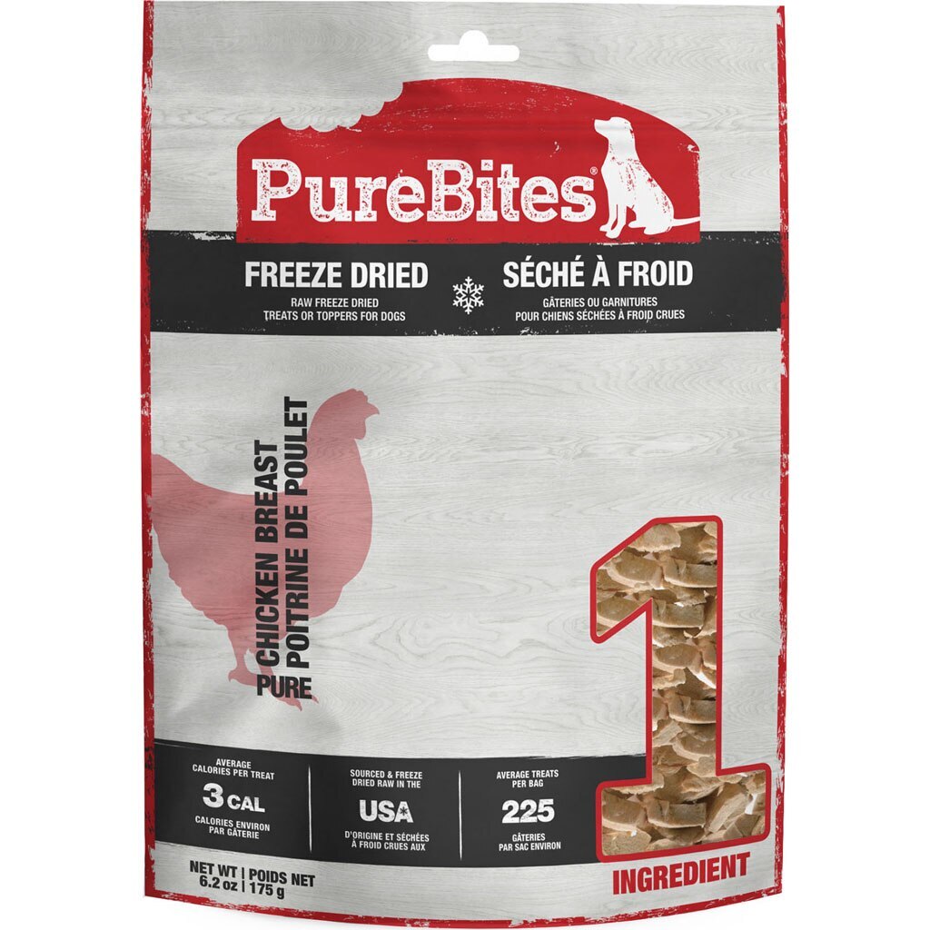 PureBites Chicken Freeze Dried Dog Treats, 1 Ingredient, Made in USA, 6.2oz