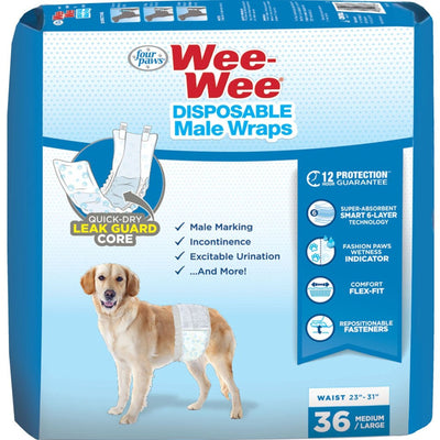 Wee-Wee Disposable Male Dog Wraps