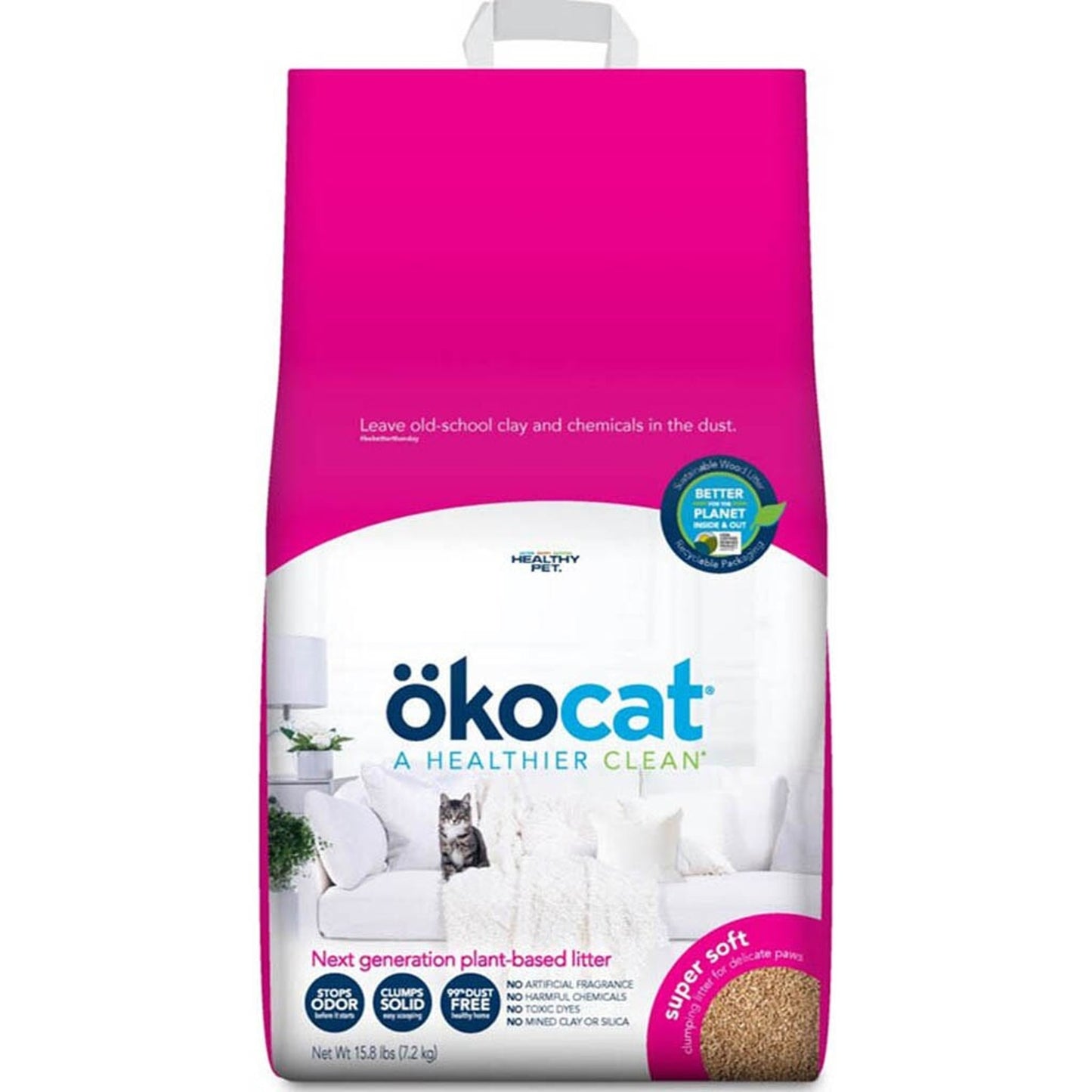 Okocat Super Soft Clumping Wood Cat Litter