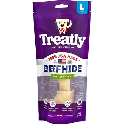 Treatly 100% Usa Beefhide Bone W/Header Card