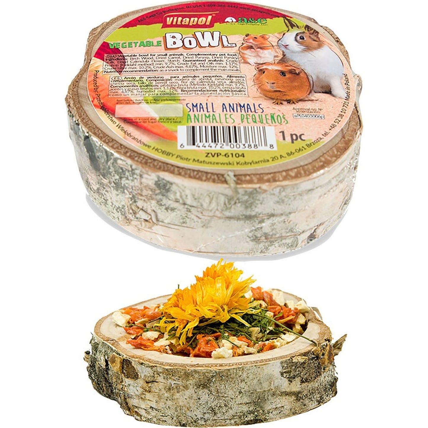 Vitapol Small Animal Wood Treat Bowl