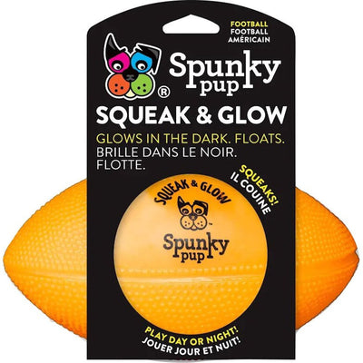 Spunkypup Squeak & Glow Ball Toy Football