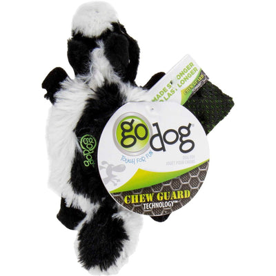 Godog Flatz Skunk Squeaky Plush Flattie Dog Toy