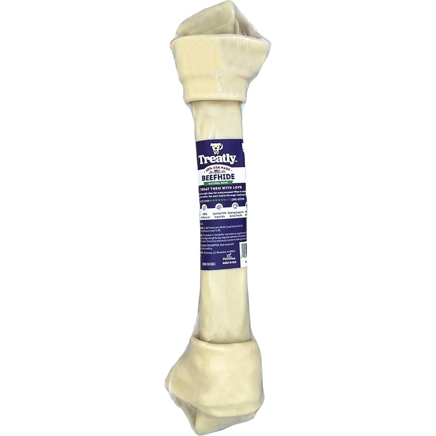 Treatly 100% Usa Beefhide Bone Banded