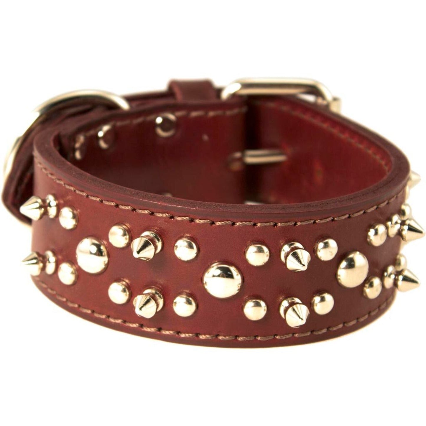 Latigo Leather Spike/Stud Dog Collar