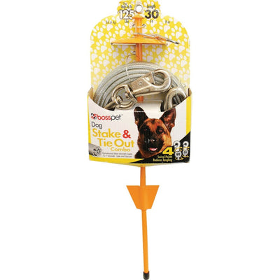 Boss Pet Tie-Out/Dome Stake Combo