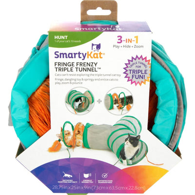 Smartykat Fringe Frenzy Triple Tunnel Cat Toy