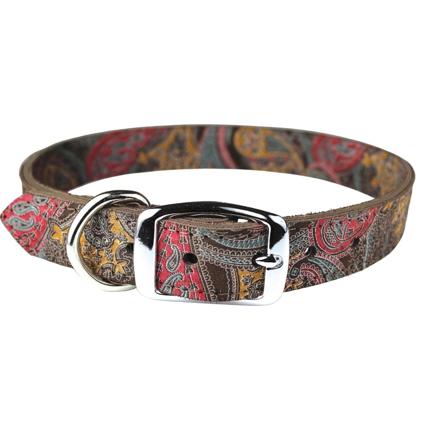 Leather Paisley Dog Collar