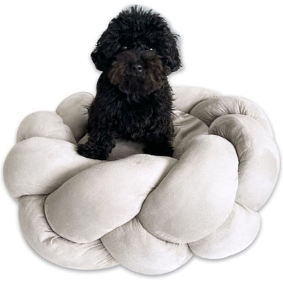 Goo-Eez Round Braided Suede Pet Bed