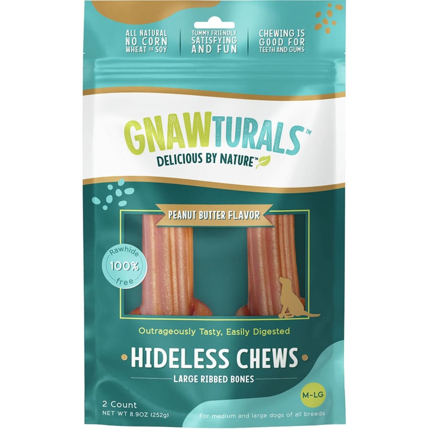 Gnawturals Hideless Chews Ribbed Bone