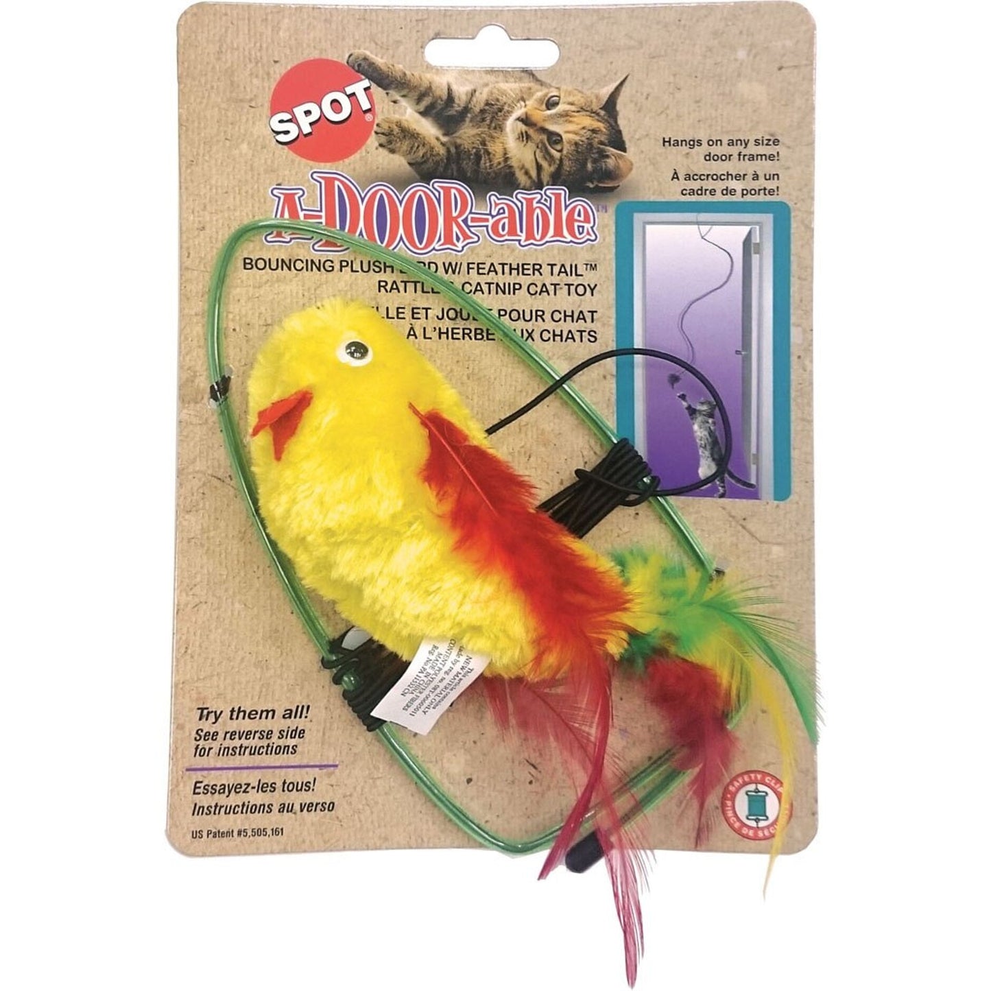 Spot A-Door-Able Bouncing Feather Bird W/ Catnip