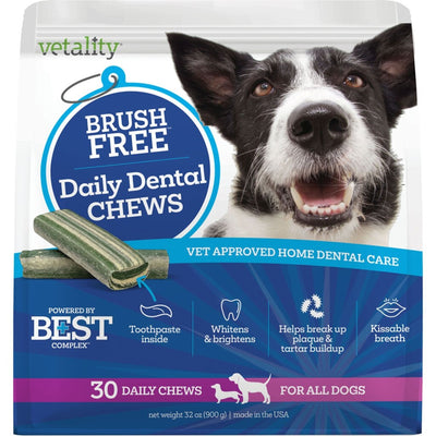 Vetality Brush Free Daily Dental Chews For Dogs