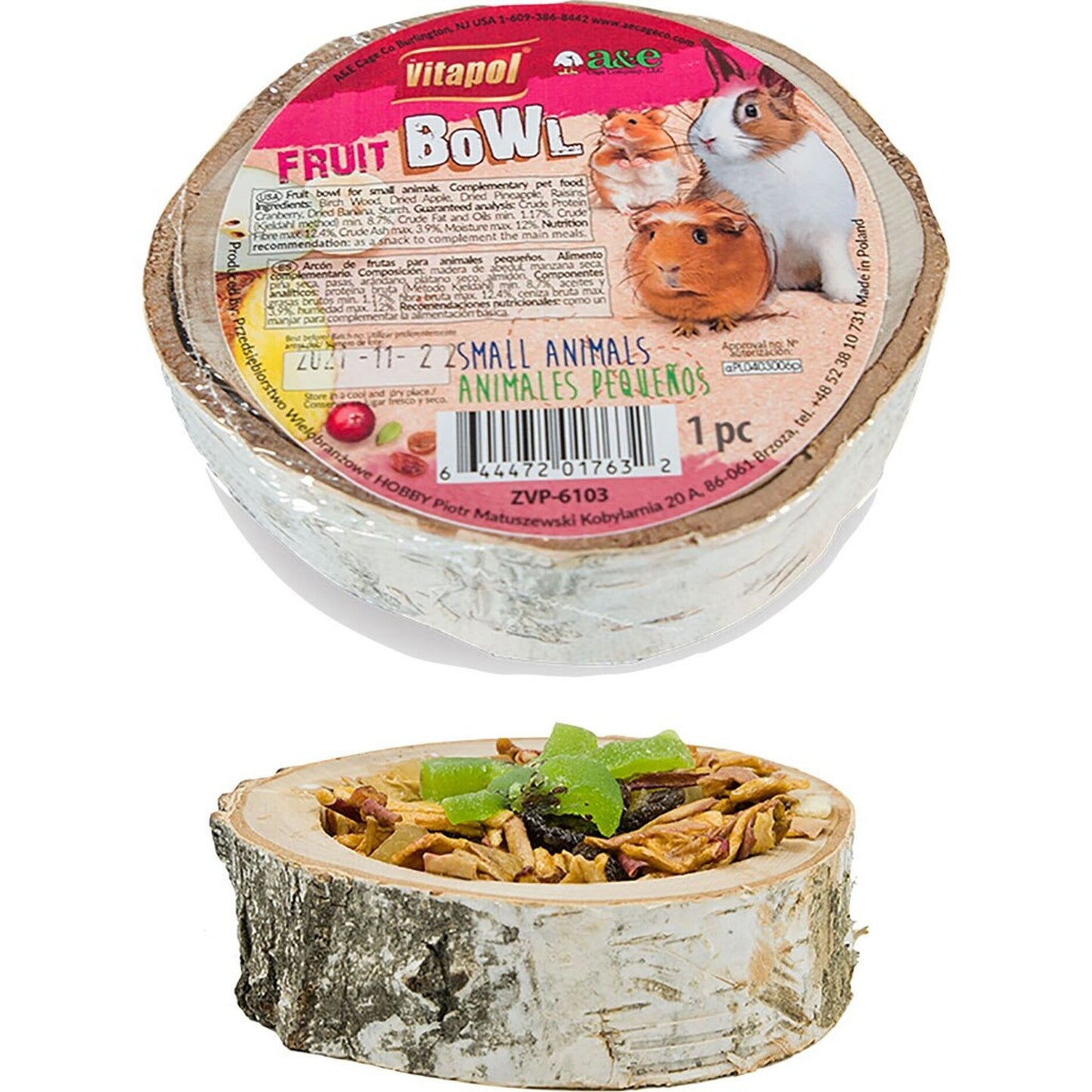 Vitapol Small Animal Wood Treat Bowl