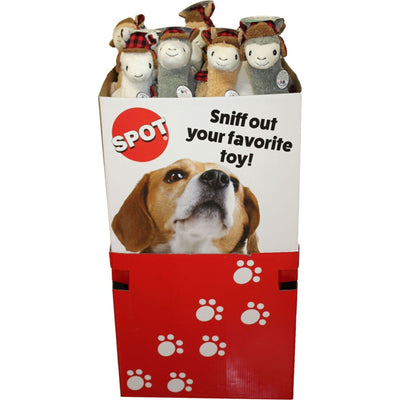 Spot Holiday Llamas Assorted Dog Toys Dump Bin