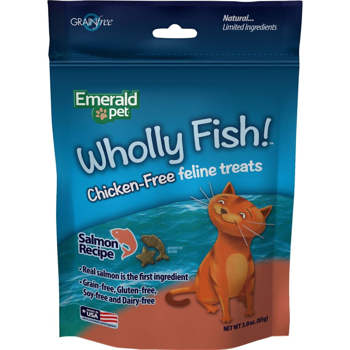Emerald Pet Wholly Fish! Chicken-Free Feline Treat