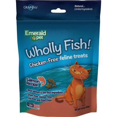 Emerald Pet Wholly Fish! Chicken-Free Feline Treat