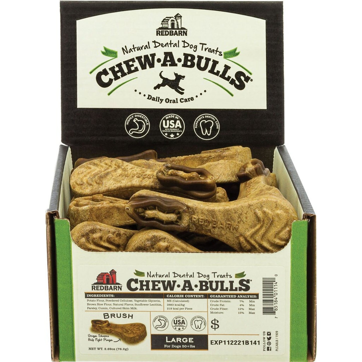 Redbarn Chew-A-Bulls Brush Dental Treats (Pack of 45)