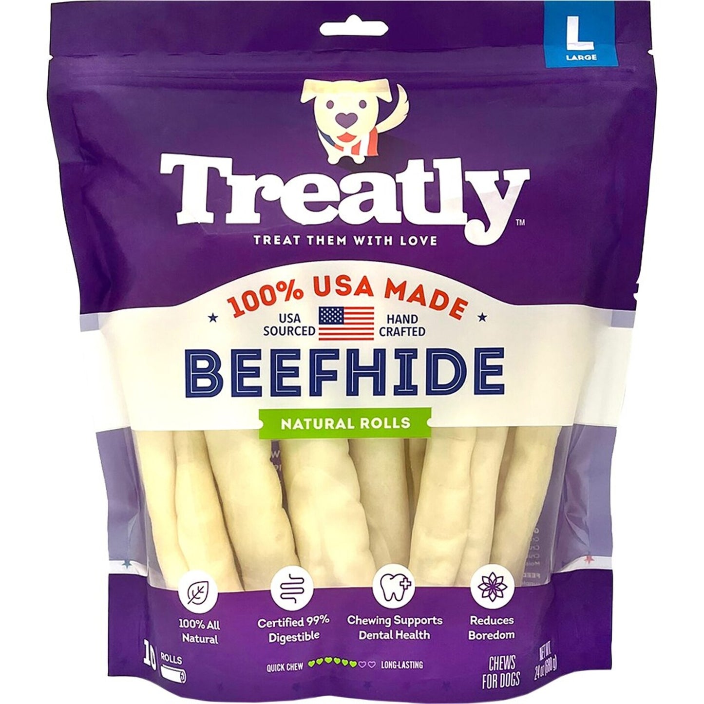 Treatly 100% Usa Beefhide Rolls