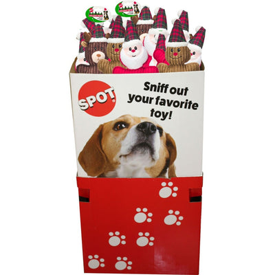 Spot Holiday Buffalo Buddies Dog Toy Dump Bin