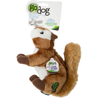 Godog Wildlife Chipmunk Squeaky Plush Dog Toy
