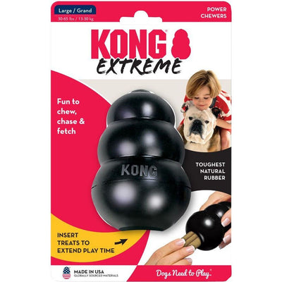 KONG Extreme Dog Toy - Fetch & Chew Toy - Treat-Filling Capabilities & Erratic Bounce for Extended Play Time Most Durable Natural Rubber Material - for Power Chewers - for Large Dogs