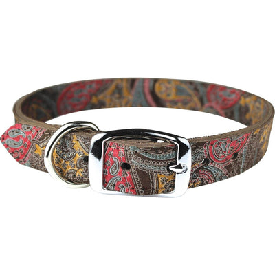 Leather Paisley Dog Collar