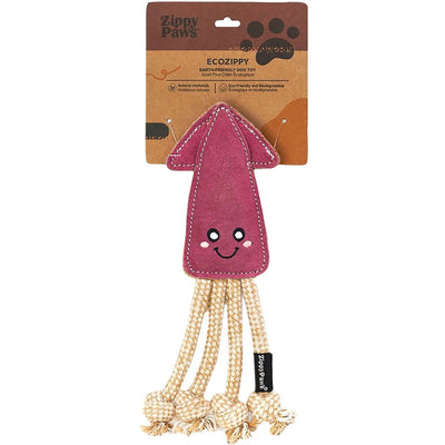 Zippypaws Ecozippy Suede & Rope Buddies Squid