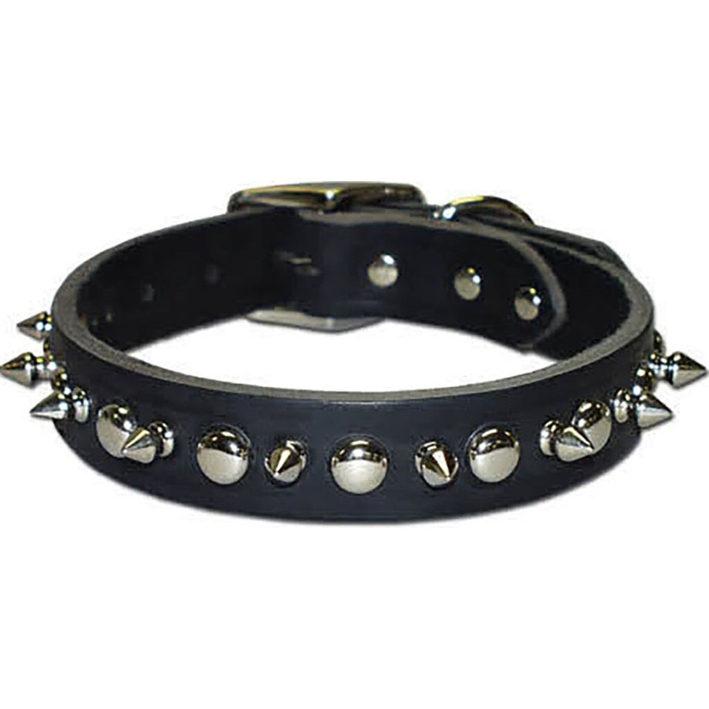 Latigo Leather 1 Ply Spiked Dog Collar