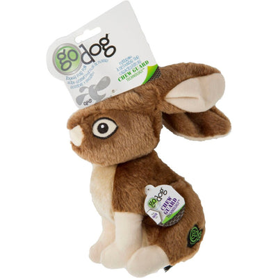 Godog Wildlife Rabbit Squeaky Plush Dog Toy
