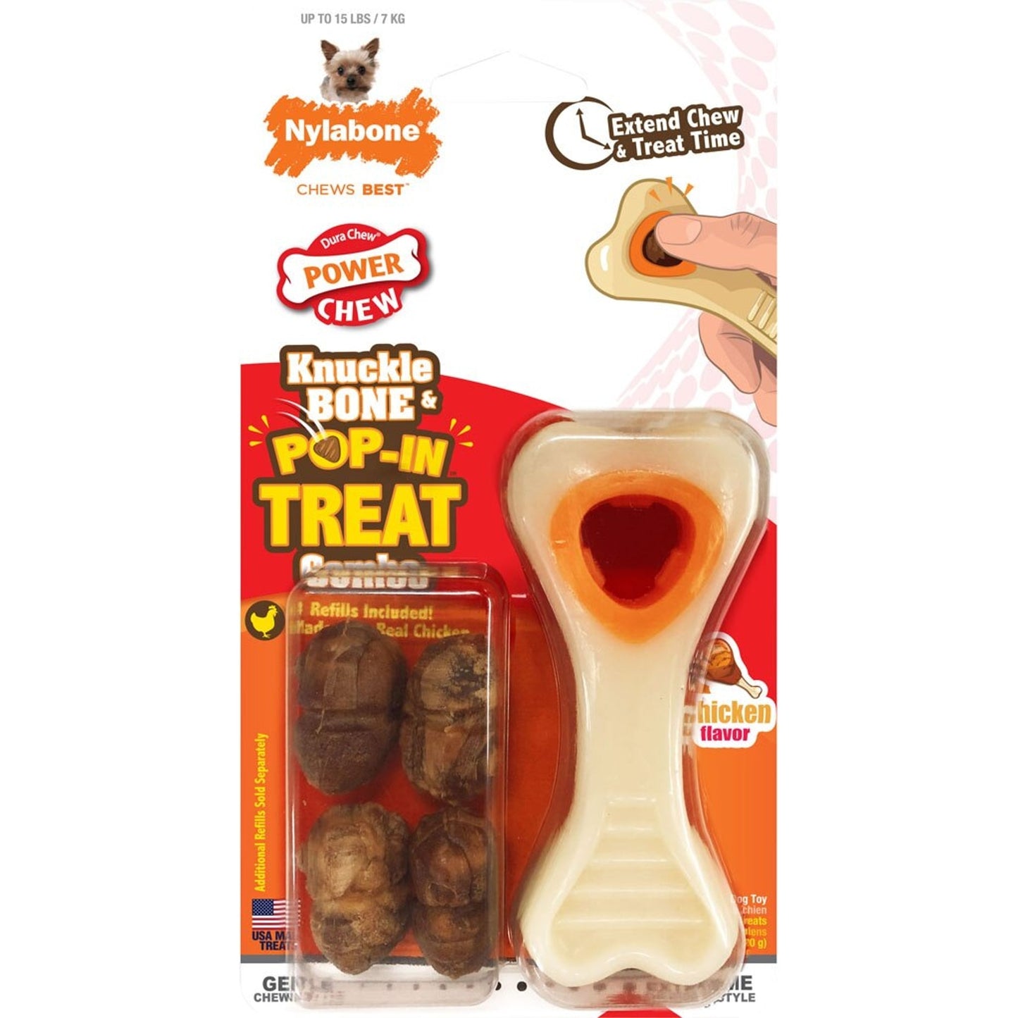 Nylabone Power Chew Knuckle Bone & Pop-In Treat