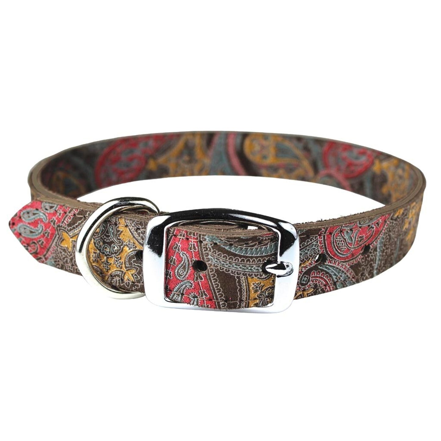 Leather Paisley Dog Collar