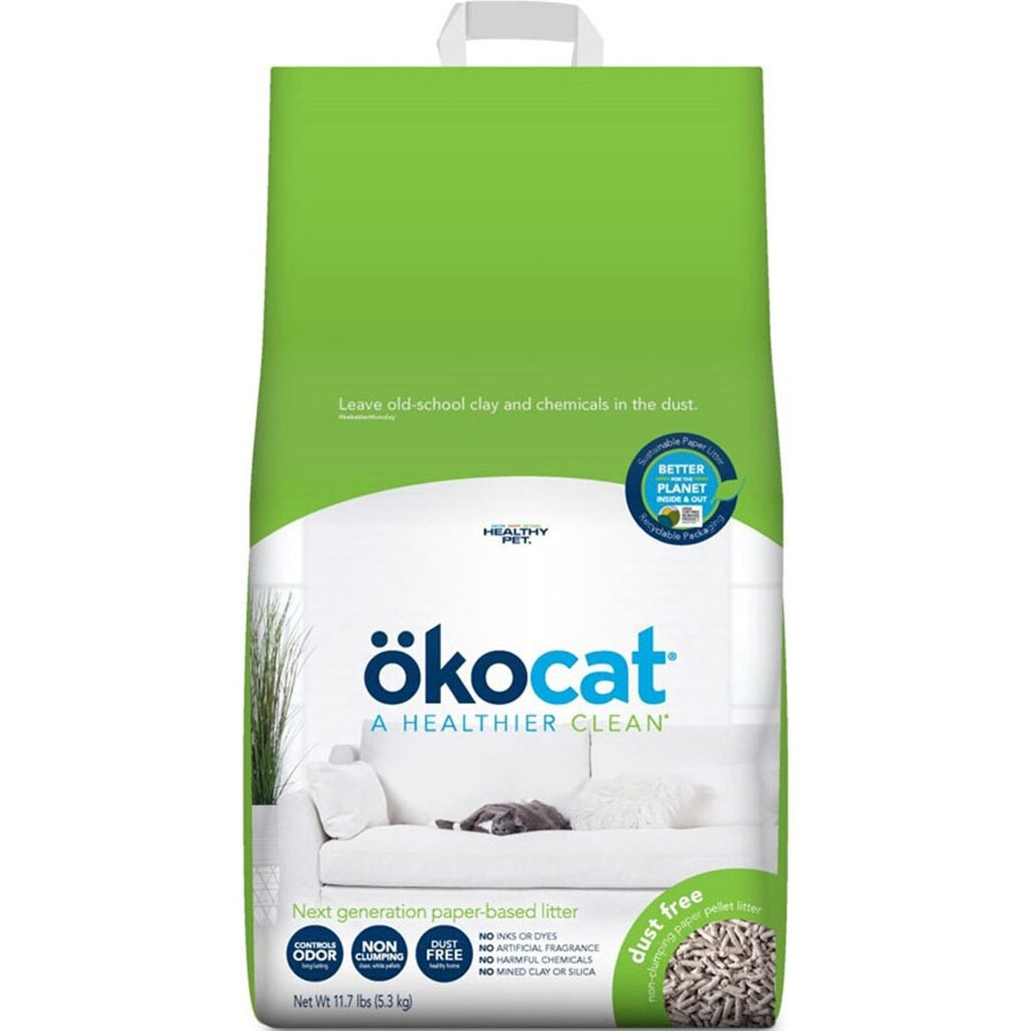 Okocat Dust Free Non-Clumping Paper Pellet Litter