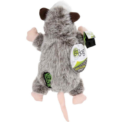 Godog Flatz Opossum Squeaky Plush Flattie Dog Toy